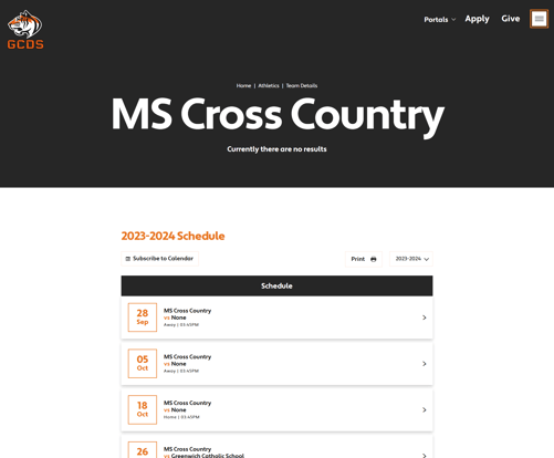 GCDS-Athletics-Schedule