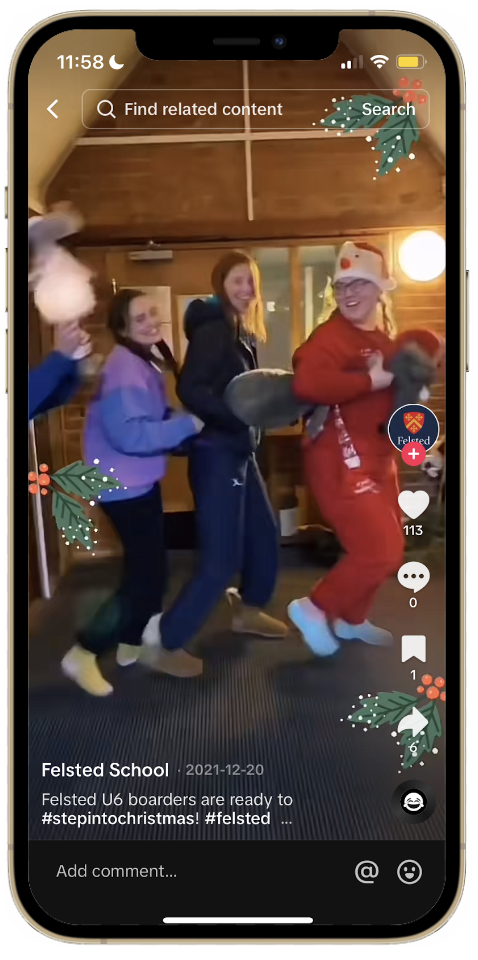 Felsted School’s TikTok video of their community getting involved in festive cheer!