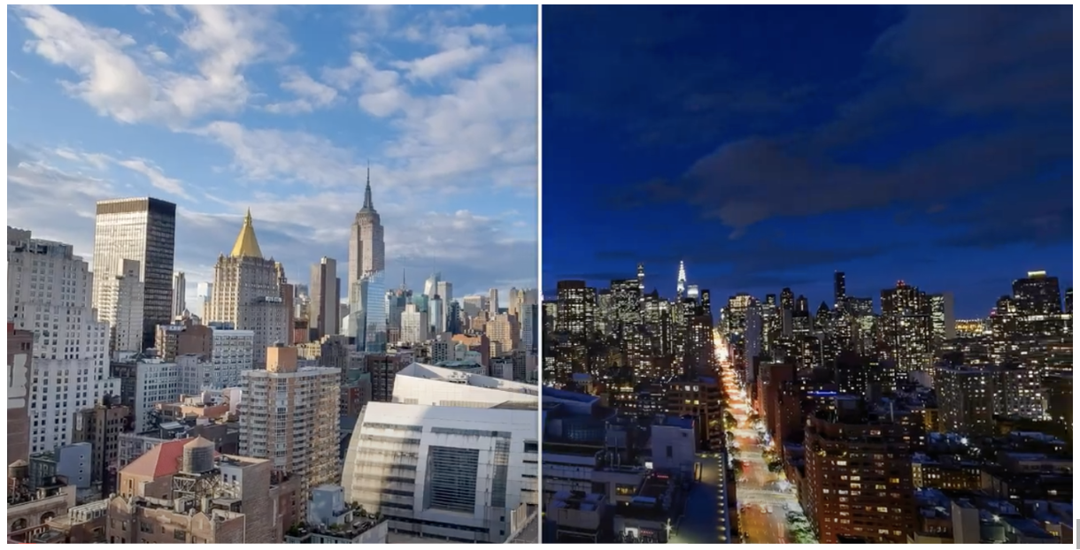 The difference between day and night versions of a virtual tour