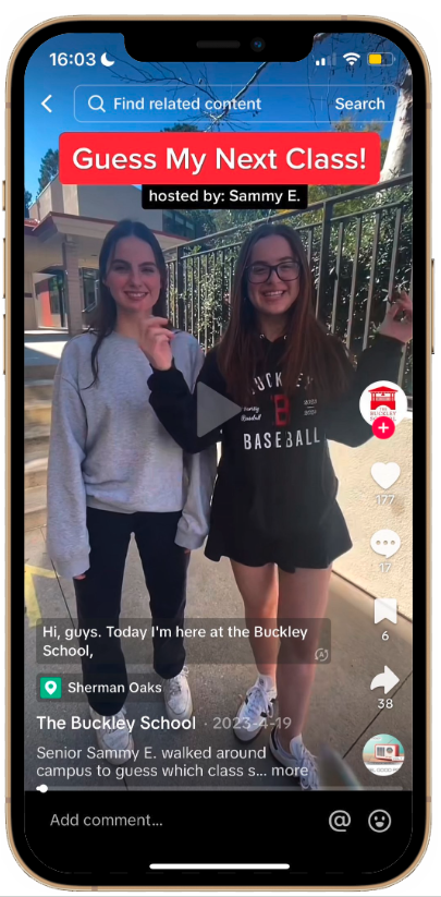 The Buckley School Student-Led TikTok “Guess My Next Class”