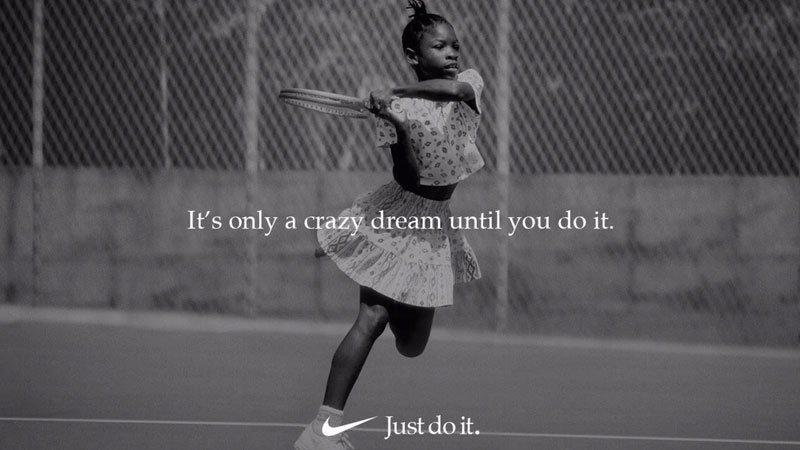 Nike’s ‘Just Do It’ strapline forms part of a unique story with emotive imagery and consistent messaging across their website and ads. This presentation of their values and ethos creates a personal connection with customers.